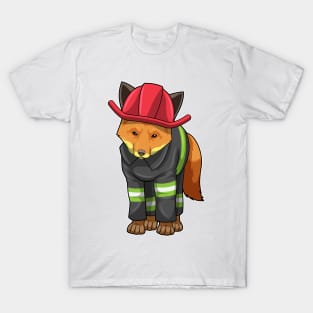 Fox as Firefighter with Helmet T-Shirt